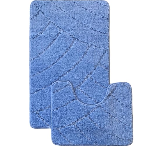 Комплект ковриков для ванной комнаты Dekorelle Bravo, голубой, разм.50x80см+50x40см Brk09-1 1