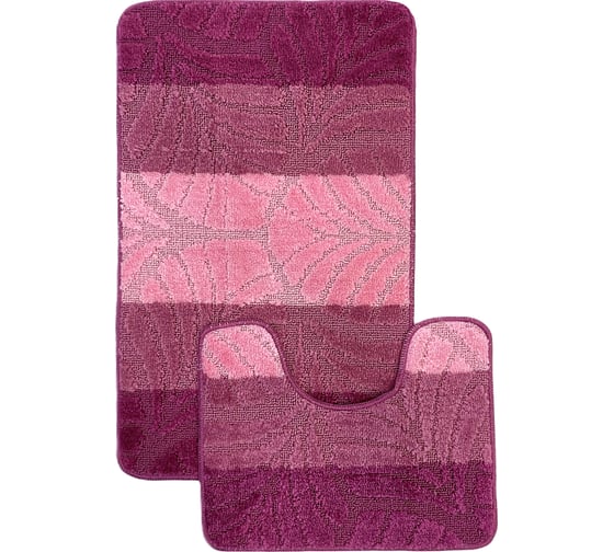 Комплект ковриков для ванной комнаты Dekorelle Bravo, бордовый, разм.50x80см+50x40см BrMk07-1 1