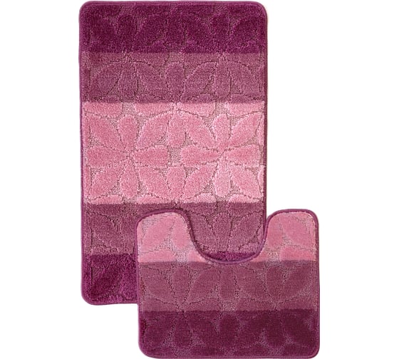 Комплект ковриков для ванной комнаты Dekorelle Bravo, бордовый, разм.50x80см+50x40см BrMk04-1 1