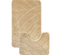 Комплект ковриков для ванной комнаты Dekorelle Bravo бежевый, разм.60x100см+50x60см Brk09-4