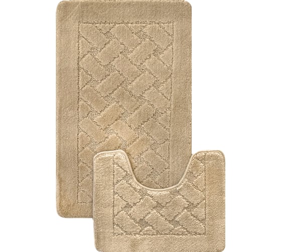 Комплект ковриков для ванной комнаты Dekorelle Bravo, бежевый, разм.50x80см+50x40см Brk14-4