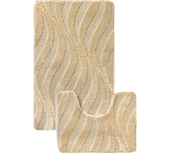 Комплект ковриков для ванной комнаты Dekorelle Bravo, бежевый, разм.50x80см+50x40см Brk13-4 1