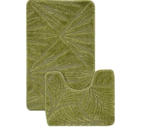 Комплект ковриков для ванной комнаты Dekorelle Bravo, зеленый, разм.50x80см+50x40см Brk10-7