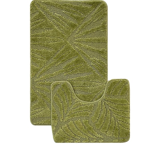 Комплект ковриков для ванной комнаты Dekorelle Bravo, зеленый, разм.50x80см+50x40см Brk10-7 1