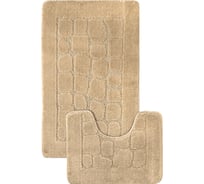 Комплект ковриков для ванной комнаты Dekorelle Bravo, бежевый, разм.50x80см+50x40см Brk12-4