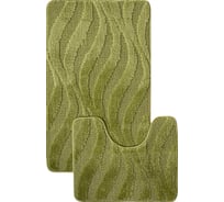 Комплект ковриков для ванной комнаты Dekorelle Bravo, зеленый, разм.50x80см+50x40см Brk13-7