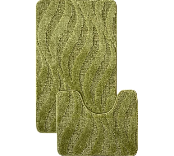 Комплект ковриков для ванной комнаты Dekorelle Bravo, зеленый, разм.50x80см+50x40см Brk13-7