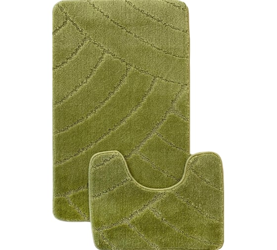 Комплект ковриков для ванной комнаты Dekorelle Bravo, зеленый, разм.50x80см+50x40см Brk09-7 1