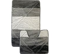 Комплект ковриков для ванной комнаты Dekorelle Bravo, графит, разм.50x80см+50x40см BrMk08-3