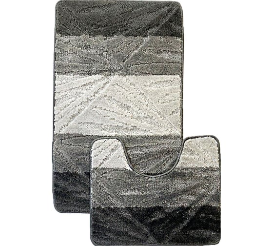 Комплект ковриков для ванной комнаты Dekorelle Bravo, графит, разм.50x80см+50x40см BrMk08-3 1