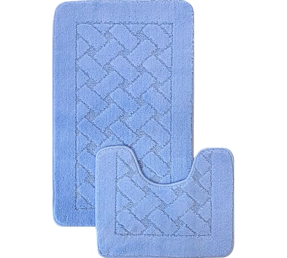 Комплект ковриков для ванной комнаты Dekorelle Bravo, голубой, разм.50x80см+50x40см Brk14-1 1
