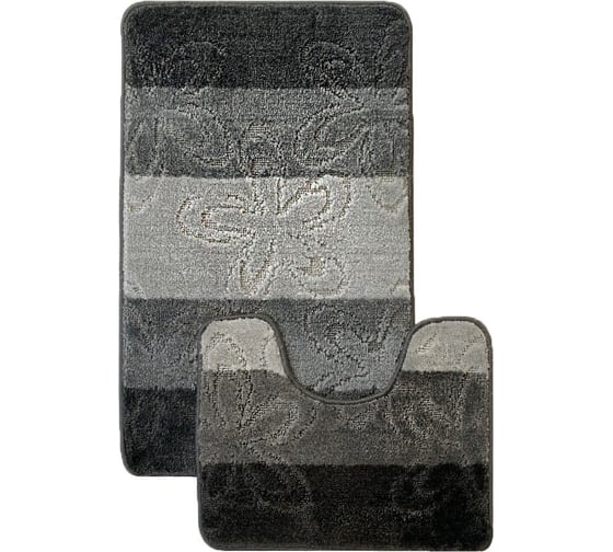 Комплект ковриков для ванной комнаты Dekorelle Bravo, графит, разм.50x80см+50x40см BrMk01-2 1