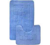 Комплект ковриков для ванной комнаты Dekorelle Bravo, голубой, разм.50x80см+50x40см Brk12-1