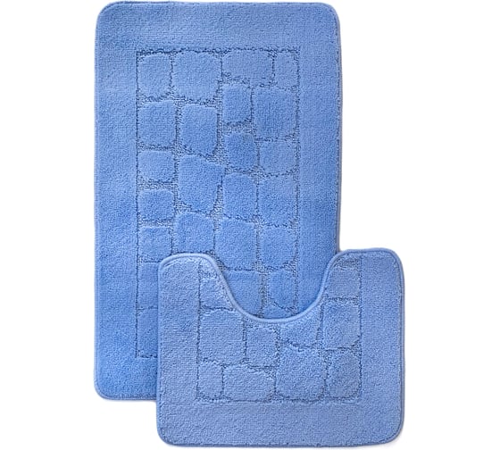Комплект ковриков для ванной комнаты Dekorelle Bravo, голубой, разм.50x80см+50x40см Brk12-1 1