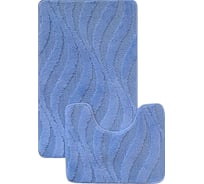 Комплект ковриков для ванной комнаты Dekorelle Bravo, голубой, разм.50x80см+50x40см Brk13-1