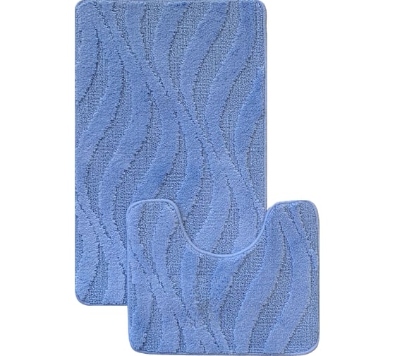 Комплект ковриков для ванной комнаты Dekorelle Bravo, голубой, разм.50x80см+50x40см Brk13-1 1