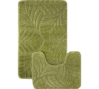 Комплект ковриков для ванной комнаты Dekorelle Bravo, зеленый, разм.60x100см+50x60см Brk11-7