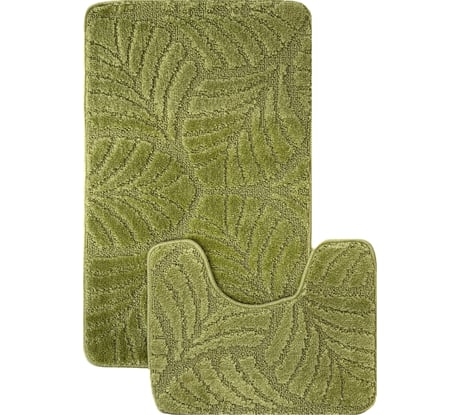 Комплект ковриков для ванной комнаты Dekorelle Bravo, зеленый, разм.60x100см+50x60см Brk11-7