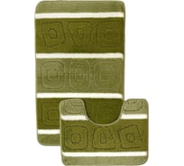 Комплект ковриков для ванной комнаты Dekorelle Bravo, зеленый, разм.60x100см+50x60см BrMk03-3