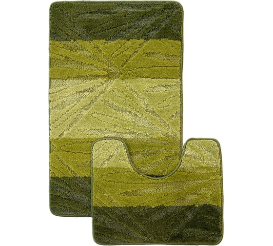 Комплект ковриков для ванной комнаты Dekorelle Bravo, зеленый, разм.50x80см+50x40см BrMk08-1 1