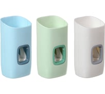 Дозатор автомат. настен. д/зуб.пасты VETTA с держателем под 2 зуб.щетки,7x6х13,5см, пластик 478-102