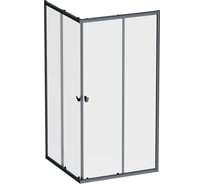 Душевое ограждение AM.PM Sunny квадратное, раздвижн двери 100x100 черный,стекло прозрачн W87G-403-100100-BT