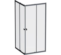 Душевое ограждение AM.PM Sunny квадратное, раздвижн двери 90x90 черный,стекло прозрачн W87G-403-9090-BT