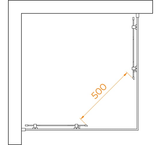Душевой уголок RGW 90* 90*195 PA-030-B Квадрат/Чёрный/Матовое/6 мм (Easy) 3508103099-24