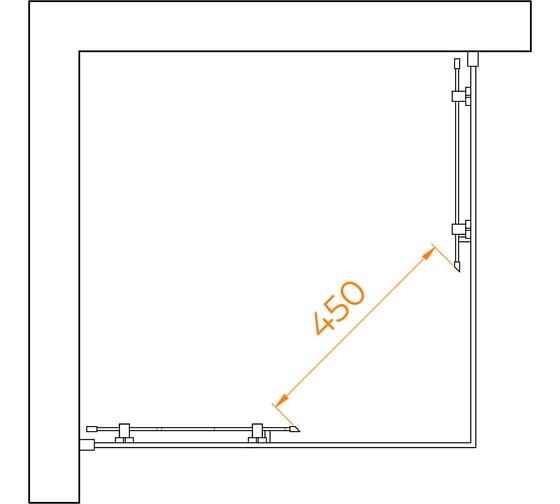Душевой уголок RGW 80* 80*195 PA-030-B Квадрат/Чёрный/Прозрачное/6 мм (Easy) 3508103088-14