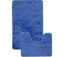 Комплект ковриков для ванной комнаты Dekorelle Bravo, синий, разм.60x100см+50x60см Brk10-2