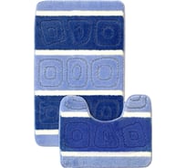 Комплект ковриков для ванной комнаты Dekorelle Bravo, синий, разм.50x80см+50x40см BrMk03-4