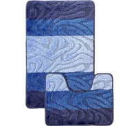 Комплект ковриков для ванной комнаты Dekorelle Bravo, синий, разм.50x80см+50x40см BrMk06-4