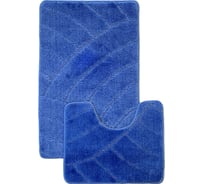 Комплект ковриков для ванной комнаты Dekorelle Bravo, синий, разм.50x80см+50x40см Brk09-2