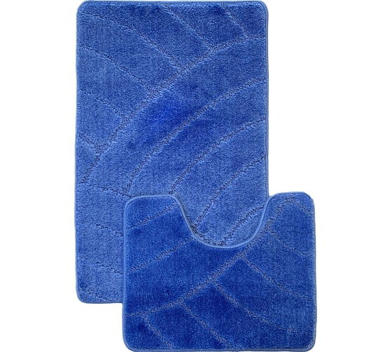 Комплект ковриков для ванной комнаты Dekorelle Bravo, синий, разм.50x80см+50x40см Brk09-2 1