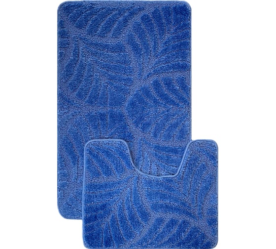 Комплект ковриков для ванной комнаты Dekorelle Bravo, синий, разм.50x80см+50x40см Brk11-2 1