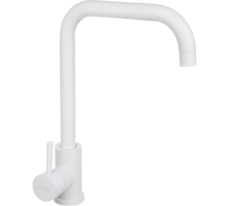 Смеситель для кухни СоюзКран поворотный излив, картридж 35 мм, нержавеющая сталь, белый SS01-R133 567-145