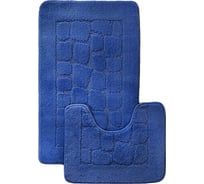 Комплект ковриков для ванной комнаты Dekorelle Bravo, синий, разм.60x100см+50x60см Brk12-2