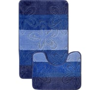 Комплект ковриков для ванной комнаты Dekorelle Bravo, синий, разм.50x80см+50x40см BrMk01-4
