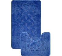 Комплект ковриков для ванной комнаты Dekorelle Bravo, синий, разм.50x80см+50x40см Brk14-2