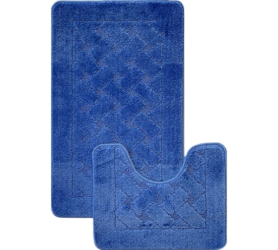 Комплект ковриков для ванной комнаты Dekorelle Bravo, синий, разм.50x80см+50x40см Brk14-2