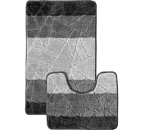 Комплект ковриков для ванной комнаты Dekorelle Bravo, серый, разм.50x80см+50x40см BrMk05-3