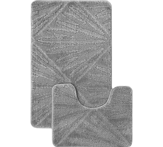 Комплект ковриков для ванной комнаты Dekorelle Bravo, серый, разм.50x80см+50x40см Brk10-6 1