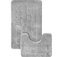 Комплект ковриков для ванной комнаты Dekorelle Bravo, серый, разм.50x80см+50x40см Brk12-6