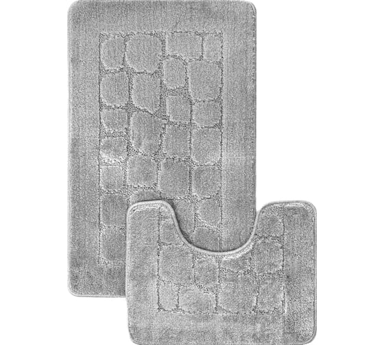 Комплект ковриков для ванной комнаты Dekorelle Bravo, серый, разм.50x80см+50x40см Brk12-6