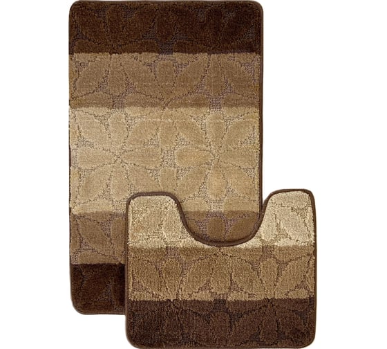 Комплект ковриков для ванной комнаты Dekorelle Bravo, коричневый, разм.50x80см+50x40см BrMk04-2 1