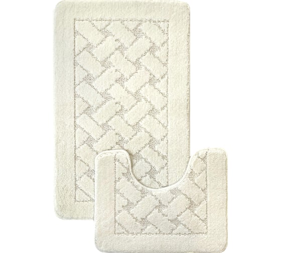Комплект ковриков для ванной комнаты Dekorelle Bravo, кремовый, разм.50x80см+50x40см Brk14-3