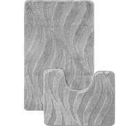 Комплект ковриков для ванной комнаты Dekorelle Bravo, серый, разм.50x80см+50x40см Brk13-6