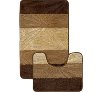 Комплект ковриков для ванной комнаты Dekorelle Bravo, коричневый, разм.50x80см+50x40см BrMk08-2