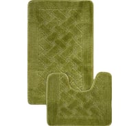 Комплект ковриков для ванной комнаты Dekorelle Bravo, зеленый, разм.50x80см+50x40см Brk14-7