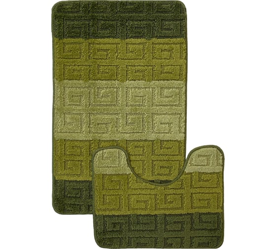 Комплект ковриков для ванной комнаты Dekorelle Bravo, зеленый, разм.50x80см+50x40см BrMk02-2 1